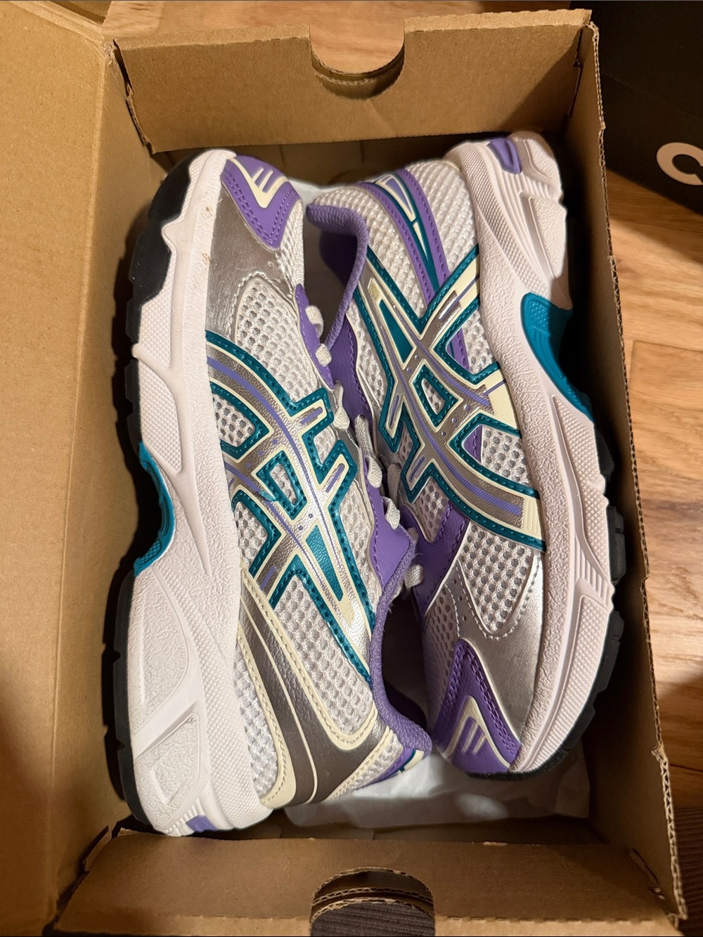 ASICS Women's Silver Teal & Purple Athletic Sneakers